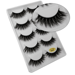 Buy warm-yellow 10/5 Pairs 3D Faux Mink Eyelashes Natural Thick Long False Eyelashes