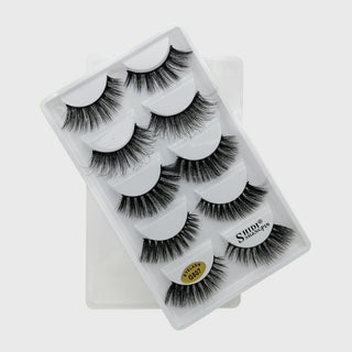 Buy royal-blue 10/5 Pairs 3D Faux Mink Eyelashes Natural Thick Long False Eyelashes