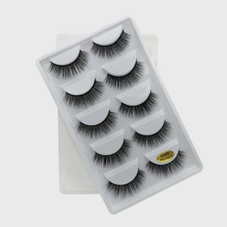 Buy violet 10/5 Pairs 3D Faux Mink Eyelashes Natural Thick Long False Eyelashes