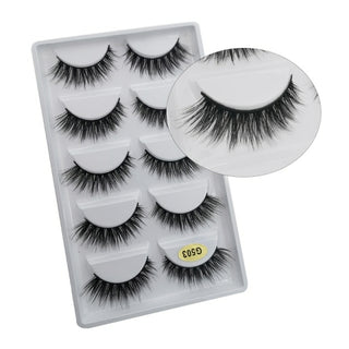 Buy 5pairs-g503 10/5 Pairs 3D Faux Mink Eyelashes Natural Thick Long False Eyelashes