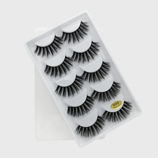 Buy light-beige 10/5 Pairs 3D Faux Mink Eyelashes Natural Thick Long False Eyelashes