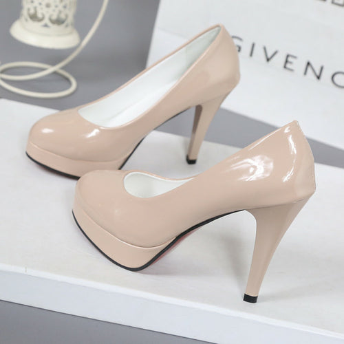 10CM high heeled shoes waterproof platform sexy fine with round head