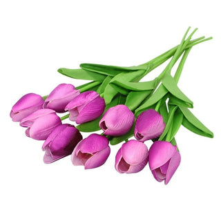 Buy q 10PCS Tulip Artificial Flower Real Touch Artificial Bouquet Fake
