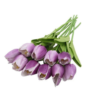 Buy l 10PCS Tulip Artificial Flower Real Touch Artificial Bouquet Fake