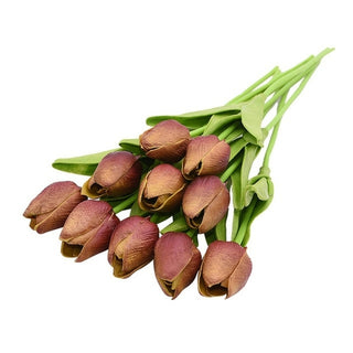 Buy t 10PCS Tulip Artificial Flower Real Touch Artificial Bouquet Fake