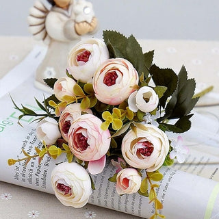 Buy light-pink 10heads/1 bundle Silk tea roses