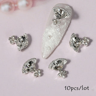 Buy type10-10pcs 10pcs Shiny Zircon Alloy Cute Bear With Crystal Heart Nail Charm