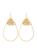 Hde3070 - Open Teardrop With Rondelle Beads Earrings