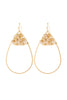Hde3070 - Open Teardrop With Rondelle Beads Earrings