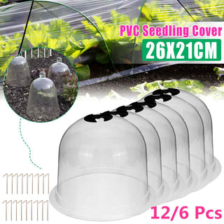 Buy 12pcs-set 12/6pcs 10&quot; Reusable Plastic Greenhouse Garden Cloche Dome Plant