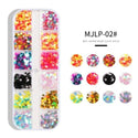 12 Grid Mirror Sparkly Butterfly Nail Sequins