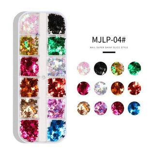 Buy 04 12 Grid Mirror Sparkly Butterfly Nail Sequins