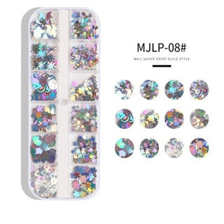 Buy 08 12 Grid Mirror Sparkly Butterfly Nail Sequins