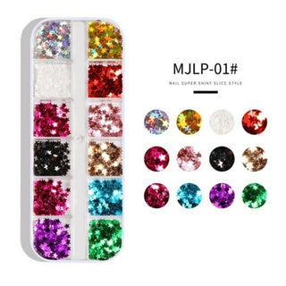 Buy 01 12 Grid Mirror Sparkly Butterfly Nail Sequins