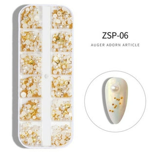 Buy zsp-06 12 Grid Multi size Nail Rhinestones 3D Crystal AB Clear Nail Stones