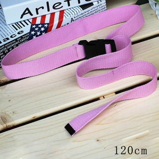 Buy pink 120cm Casual Fashion Black Canvas Belt