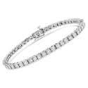 .925 Sterling Silver 1.0 Cttw Miracle-Set Diamond Round Faceted Bezel Tennis Bracelet (I-J Color, I3 Clarity)
