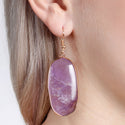 Natural Oval Stone Earrings