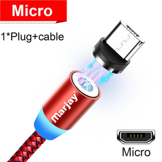 Buy red-for-micro Marjay Magnetic Micro USB Cable for iPhone Samsung Android Fast Charging Magnet Charger USB Type C Cable Mobile Phone Cord Wire