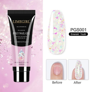 Buy pgs001-glitter 15/7.5ml Poly Nail Quick Building Gel