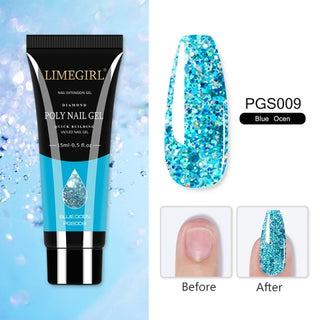 Buy pgs009-glitter 15/7.5ml Poly Nail Quick Building Gel