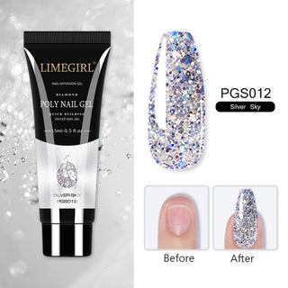 Buy pgs012-glitter 15/7.5ml Poly Nail Quick Building Gel