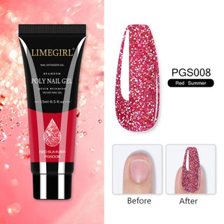 Buy pgs008-glitter 15/7.5ml Poly Nail Quick Building Gel