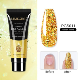 Buy pgs011-glitter 15/7.5ml Poly Nail Quick Building Gel