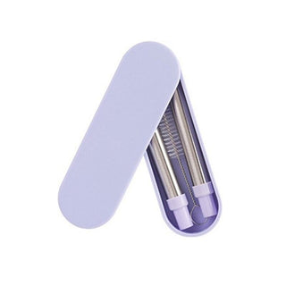 Buy purple Stainless Steel Folding Straw