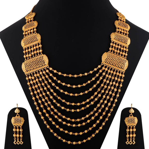 Fashionable Golden Base Metal Women Jewellery Set