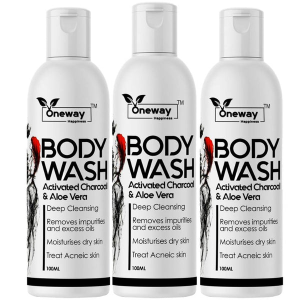 Oil Cleansing Activated Charcoal Body Wash 100ML(Pack of 3) Price Incl. Shipping