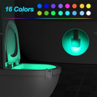 Buy 16-colors 16/8 Color Backlight for Toilet Bowl WC Toilet Seat Lights with Motion