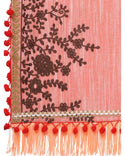 Women's Pure Khadi Peach Color Embroidered Dupatta