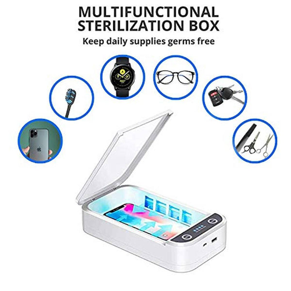 Smiledrive UV Sterilizer Box Smartphone Sanitizing Machine Portable UV Disinfector for IOS, Android Mobile Phones Keys Cash Credit Card Sanitizer