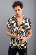 Men's Multicoloured Rayon Short Sleeves Printed Slim fit Casual Shirts