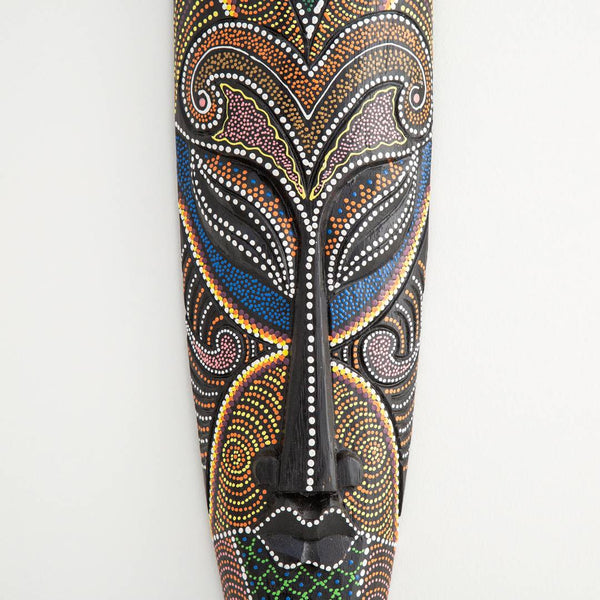 Magnolia Textured Wooden Tribal Mask Wall Art