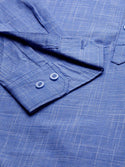 Men Blue & White Embroidered Straight Kurta