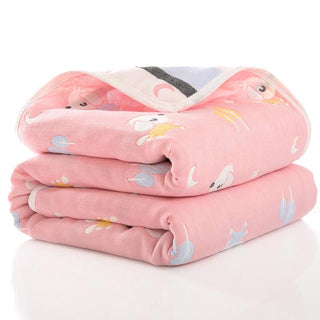 Buy pink-dog Six-Layer Gauze Bath Towel for Children Baby Blankets(size 80*80)