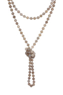 Hdn2239 - Natural Stone Hand Knotted Long Necklace