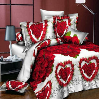 Buy gold 18 New Styles White Red Flower 3D Bedding Set of Duvet Cover