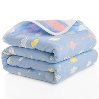 Buy blue-cloud Six-Layer Gauze Bath Towel for Children Baby Blankets(size 80*80)