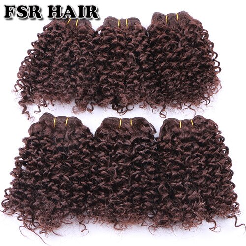 FSR Synthetic Hair Weave Short Kinky Curly Hair Weaving 6 Pieces/Lot 210g Hair Product