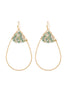 Hde3070 - Open Teardrop With Rondelle Beads Earrings