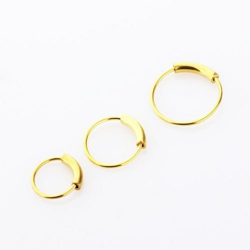 1pc 22g 6/8/10mm Steel Hinged Clicker circle ring Piercing Nose Ring
