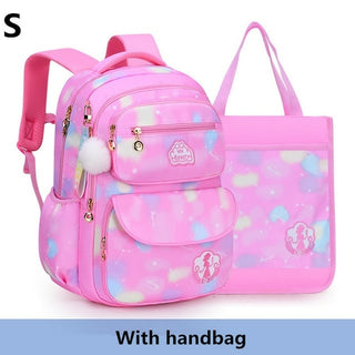 Buy pink-small-bookbag-and-handbag 2 Size Cute Girls School Bags with Handbag