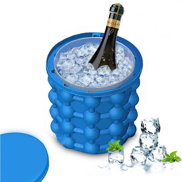 2 in 1 Silicone Ice Cube Maker Portable Bucket