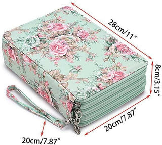 Buy rose-flower 200 Slot Portable Colored Pencil Case Holder Waterproof Large Capacity