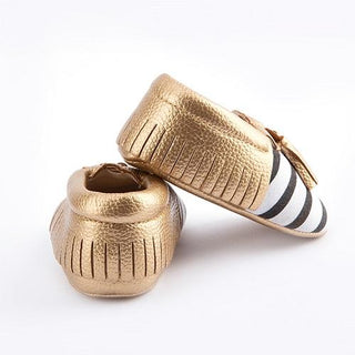 Grace Gold Baby Moccasins