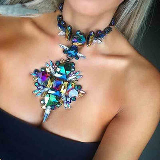 2020 Summer Geometric Fashion Crystal Choker Necklace Women Wedding