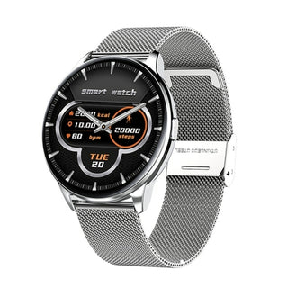 Buy mesh-belt-silver 2021 Full Touch Smart Watch Women IP68 Waterproof Bracelet ECG Heart